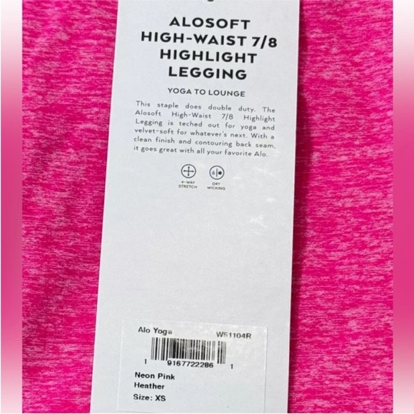 ALO Yoga 7/8 Alosoft Highlight Legging
Neon Pink Heather size XS - Picture 2 of 11